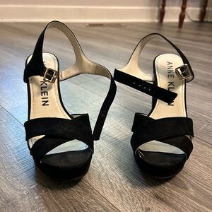 Anne Klein Black Suede Heels